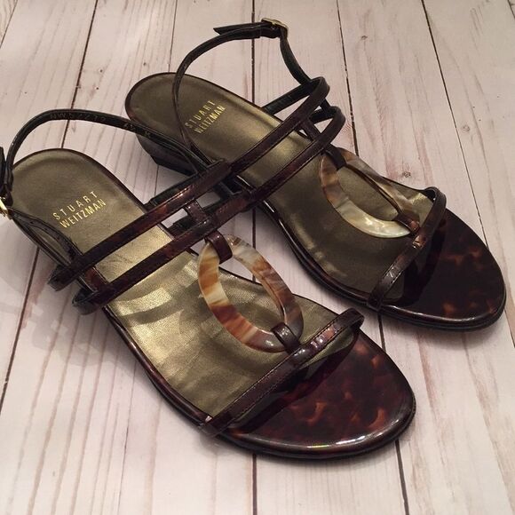 Stewart Weitzman Women’s Brown Tortious Sandals - Picture 1 of 8